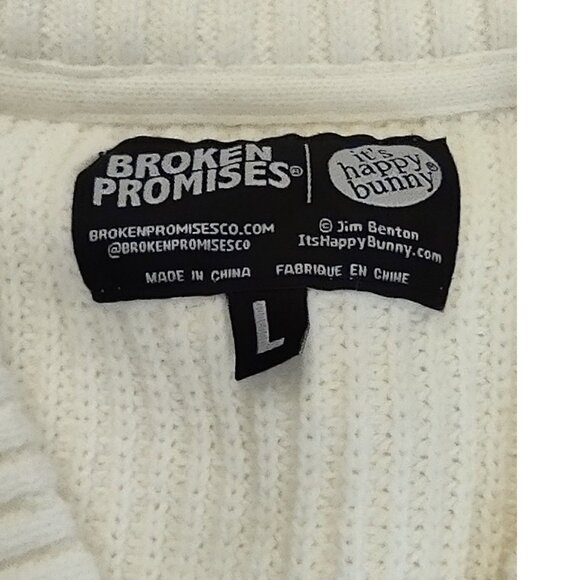 Jim Benton Broken Promises It's Happy Bunny “Let’s Focus On Me” Crop Cardigan L - Picture 6 of 13